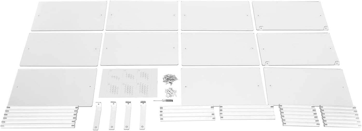 Acrylic Geometric Bookshelf, Clear Modern Bookcase with 22 lbs Capacity per Tier, Wall Mount & Freestanding Display Shelf for Living Room, Bedroom and Office (59.4 inch)