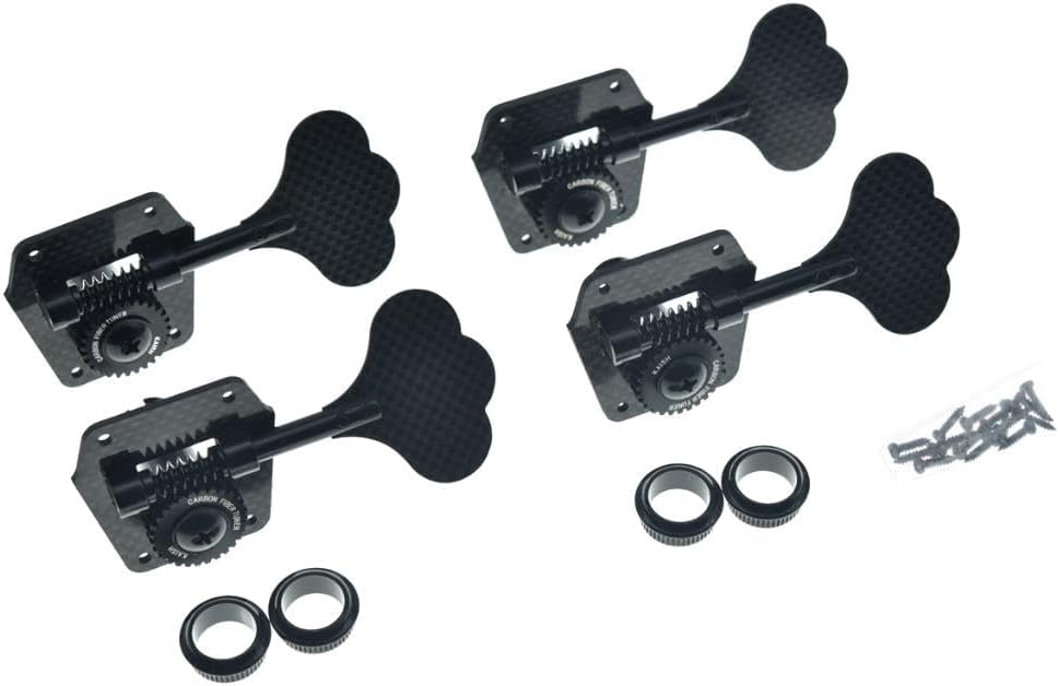 KAISH 28:1 Carbon Fiber Bass Tuners Carbon Bass Tuning Machines Bass Tuning Keys for Jazz Bass or Precision Bass