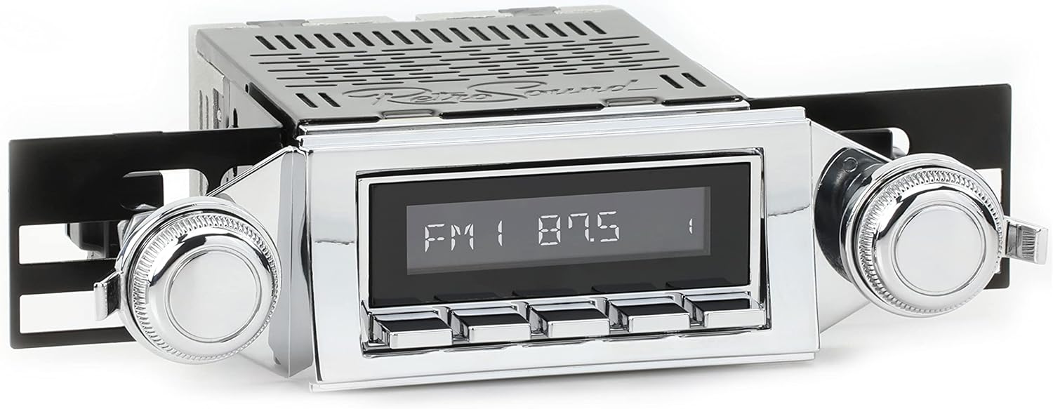 Retro Manufacturing Long Beach Radio with Chrome Face and Pushbuttons, Bezel & Knobs Kit LC-M4-114-03-73