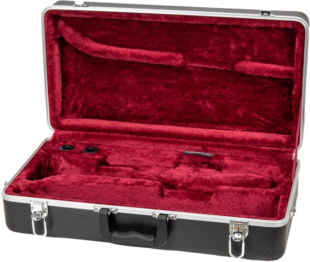 Crossrock Trumpet Case for Bb Horn | Textured Black Finish with Velvet Interior, Security Lock, Metal Feet & Detachable Strap (CRA865TRBK)