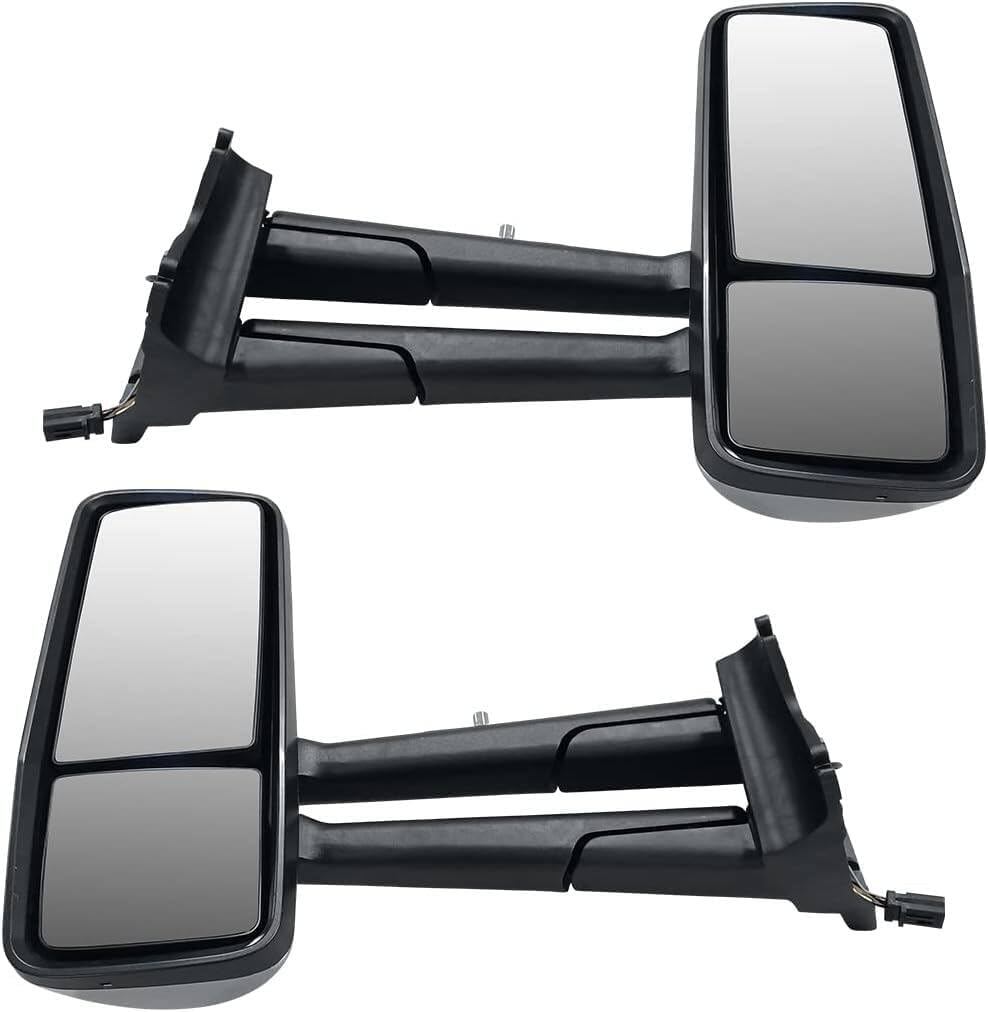 ECCPP Hood Mount Convex Mirror Compatible With 2013-2020 For Kenworth T680 T880 2013-2020 W990 With Right Side Tuck Car Mirror Black Housing Power Control Heated Left Right Side