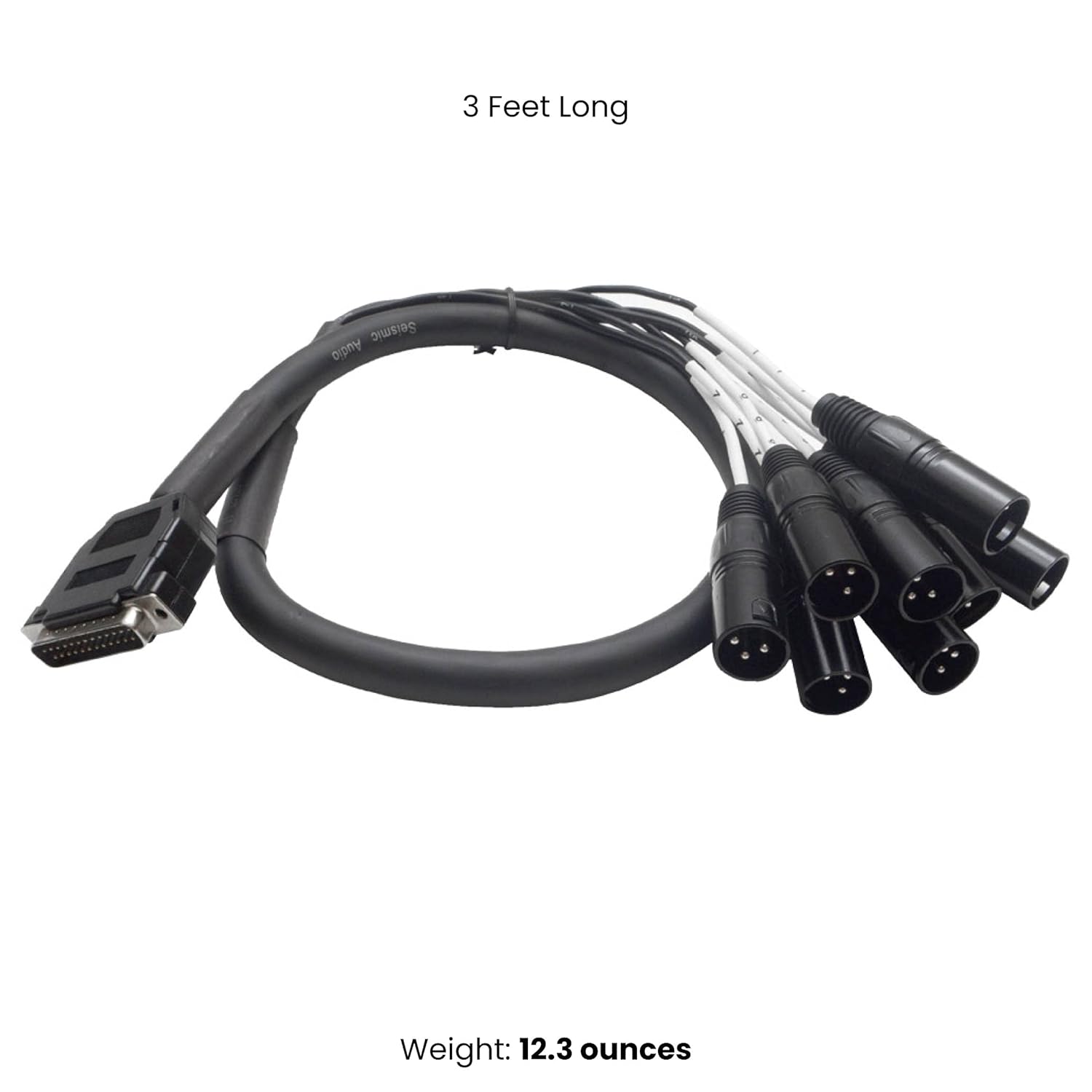 Seismic Audio Speakers DB25 to 8 Channel ¼” XLR Male 3 Foot D-Sub Snake Cable, PatchBay Interface Modular Cable