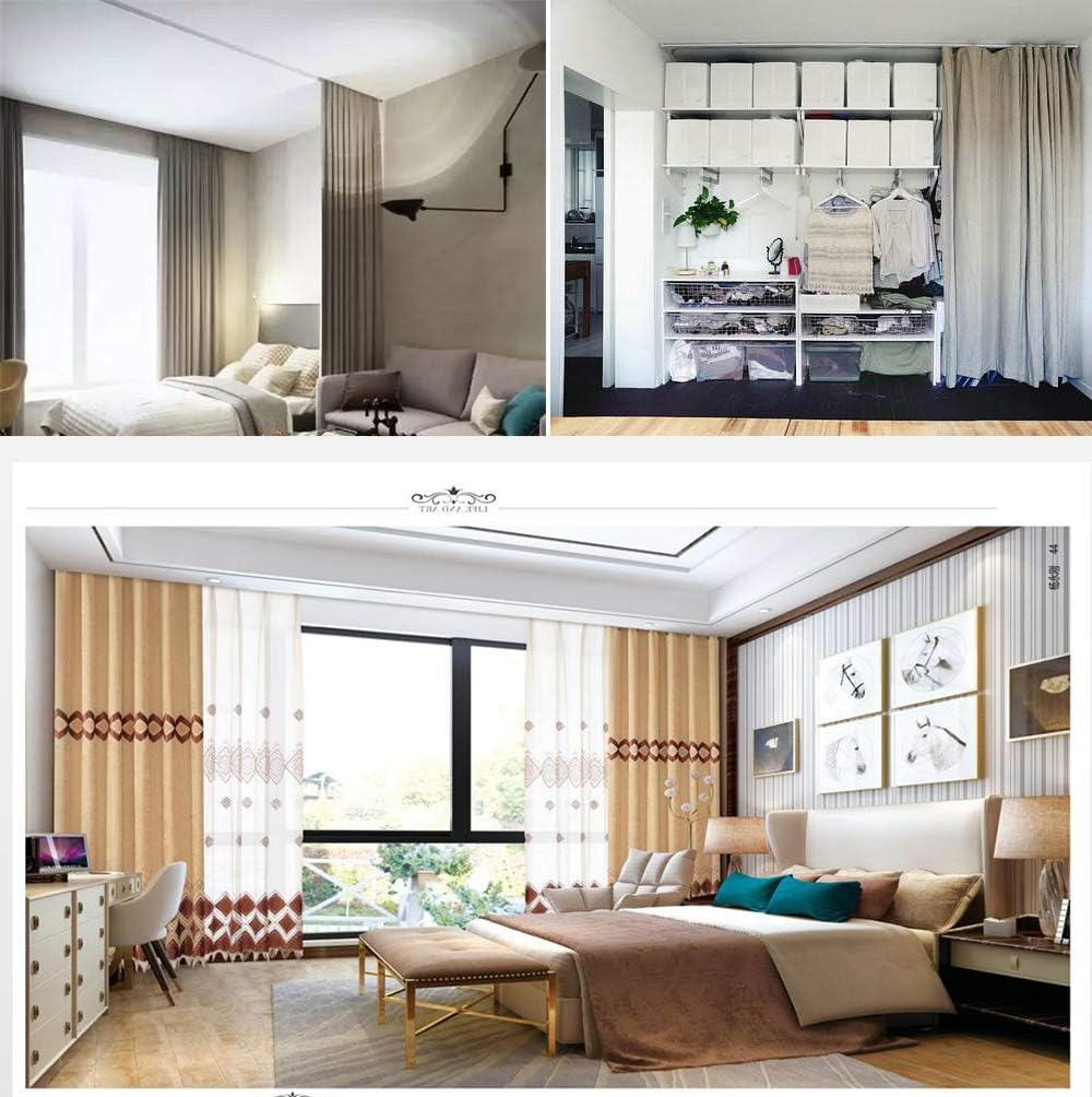 6ft-18ft Upgraded Aluminum Curtain Track, Ceiling or Wall mount, Curtain Rail System with 90 Degree Corner Bends, Windows and Room Divider Ceiling Track set with Runners and Hooks(White)