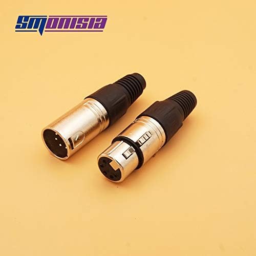 Davitu Electrical Equipments Supplies - Smonisia 100Pcs/lot 3/4/5 Pin XLR Audio Cable Connector Microphone Panel Mount Socket XLR Converter Adapter Sliver - (Connector Type: Male, Pins: 3P)