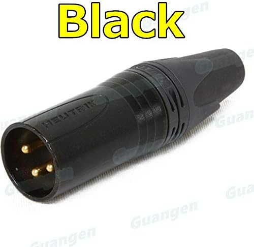 Davitu Electrical Equipments Supplies - 60Pcs/lot NC3MXX For NEUTRIK Male A set 3 Pin XLR Connector withe Black or Silver gold plated - (Color: Black)