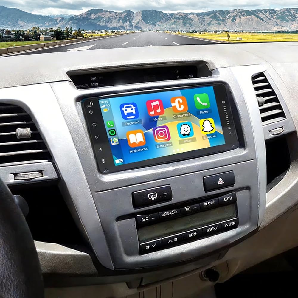 2G+64G Car Radio Upgrade for Toyota Hilux 2012 with Wireless CarPlay and Android Auto, 7 Inch Touchscreen Android 13 Double Din Car Stereo w/Bluetooth GPS WiFi FM RDS SWC Camera