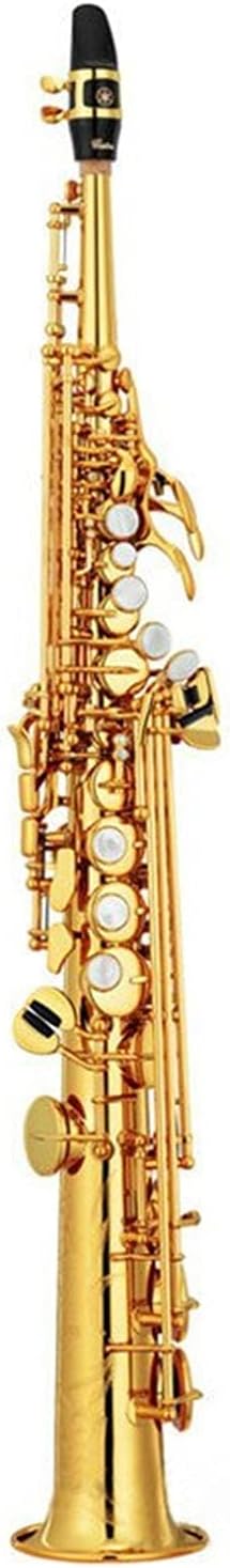 Saxophone Straight Brass Straight Soprano Saxophone Bb B Flat Woodwind Instrument Natural Shell Key Carve Pattern