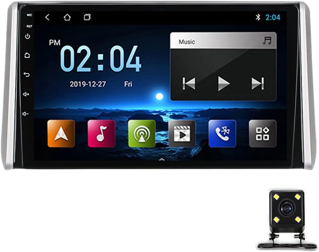 Double Din Car Stereo with Navigation MP5 Player for Toyota RAV4 2018-2020, 9 Inch Car Radio with Bluetooth and Backup Camera, Touch Screen, Mirror Link, Steering Wheel Control