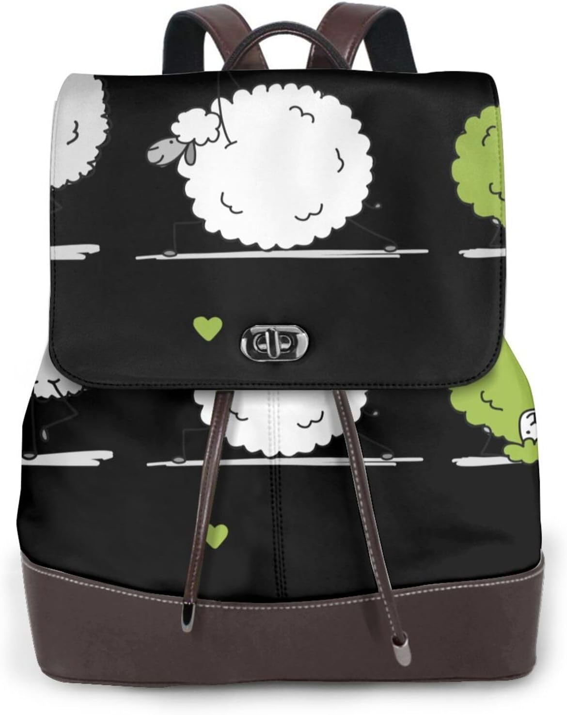 Funny Sheep Doing Yoga for Womens Backpack Purse Microfiber PU Anti-theft Large Fashion Designer Travel Bag Ladies Shoulder Bags