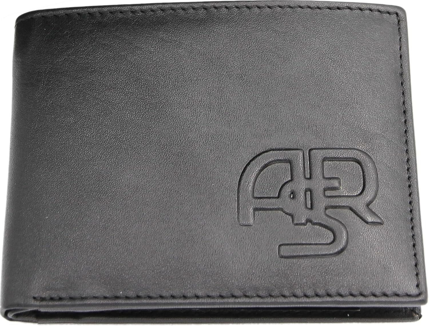 IMMA Minimal Black Adult Unisex Leather Wallet, 10x13x2.5 cm, 7 Compartments, Zipper Closure, Sports Theme