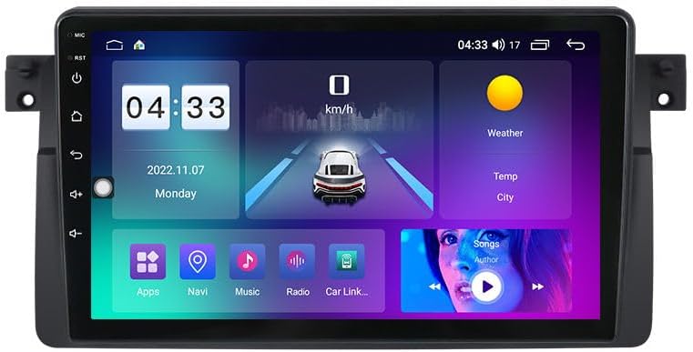 Android Car Stereo for BMW E46 1998-2006,9 inch IPS Touchscreen with Upgrade Wireless CarPlay & Android Auto,WiFi/GPS,Support SWC and Subwoofer,8-Core 8G+256G