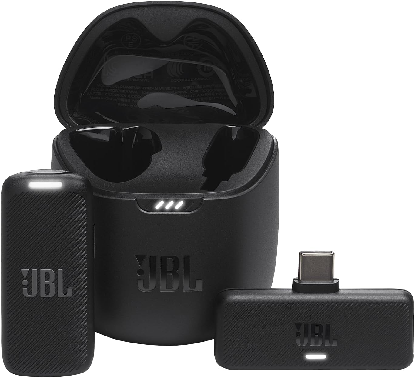 JBL Quantum Stream Wireless USB-C - Wearable Wireless Streaming Microphone for Crystal Clear Recordings, 24 Hours of Recording time, Plus Speed Charge, Included Windscreen for Noise Reduction