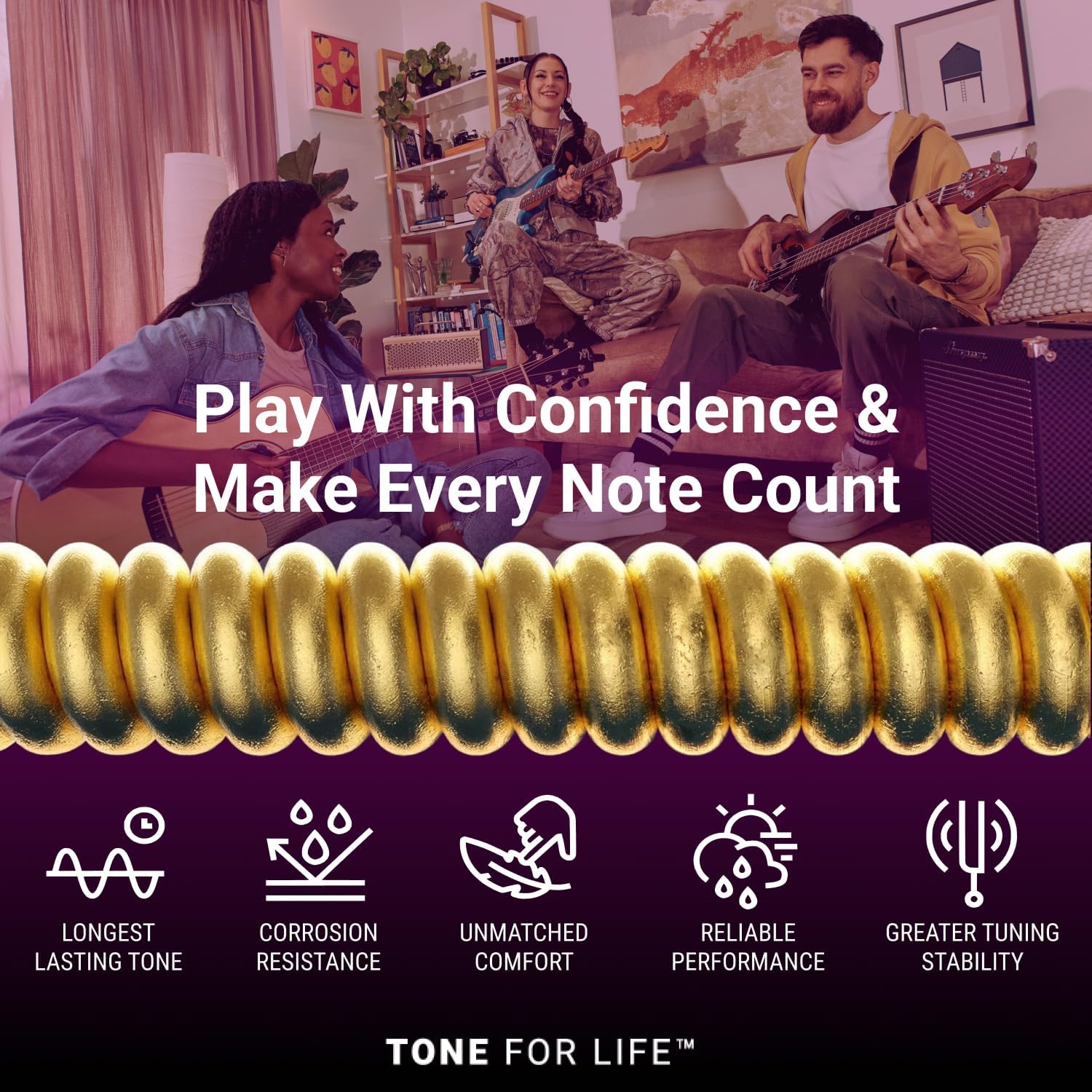 Elixir Strings, Acoustic Guitar Strings, Phosphor Bronze with NANOWEB Technology, Longest-Lasting Rich and Full Tone with Comfortable Feel, 4 Pack, Light 12-53