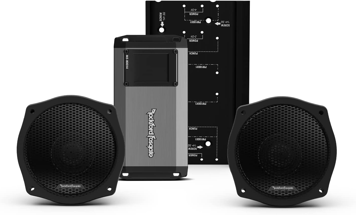 Rockford Fosgate HD9813SG-STG2 (Stage 2) Fairing Speakers & 800-Watt Amplifier Kit for Select 1998-2013 Harley Davidson Street Glide & Electra Glide Motorcycles