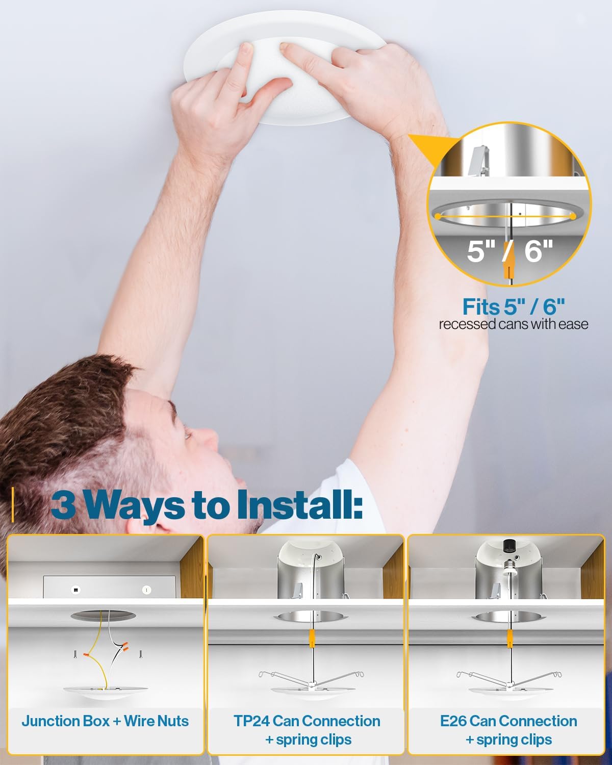 Sunco 24 Pack 6 Inch LED Disk Lights, Flush Mount Ceiling Light Disc, Recessed Can Lighting, 850 LM, 12W (65W Equivalent), 6000K Daylight Deluxe, Dimmable, Damp Rated ETL