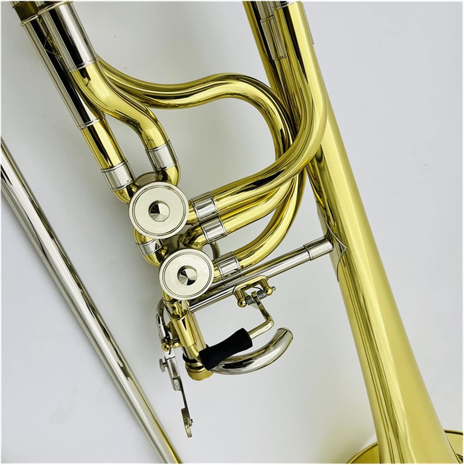 TSTS Double-Piston Trombone Bb/f Brass Plated Professional Musical Instrument Beginner Trombone