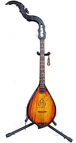 Isarn Acoustic Phin 3 Strings,Thai Lao Guitar Musical Instrument,Traditional Thai Musical Pin N01