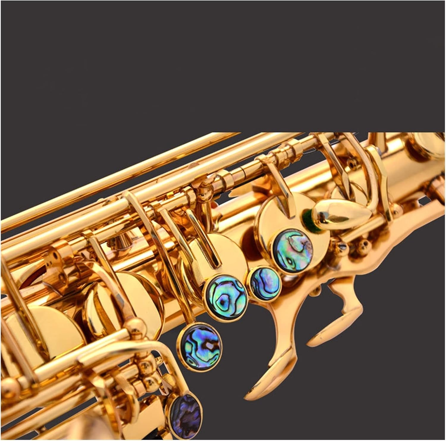 Saxophone Straight Double Button Muscle Abalone Button Alto E Flat Saxophone Children Adult Entry Beginner Exam Key Type Woodwind Instrument