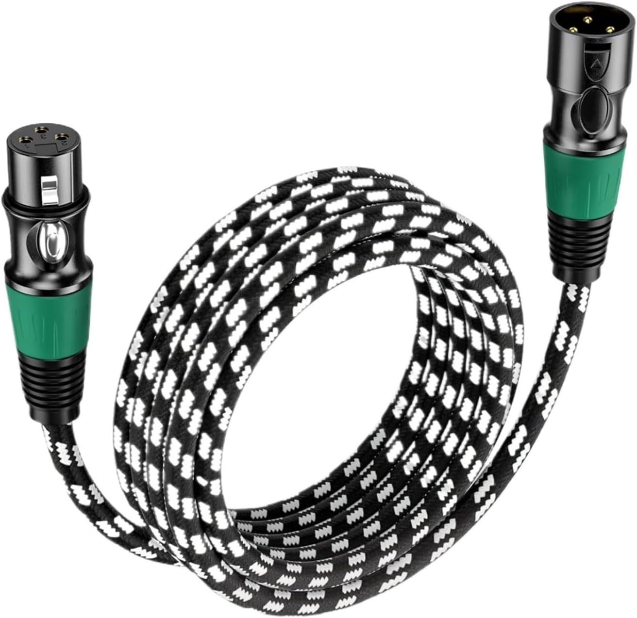 XLR Cables 3-Pin XLR Male to Female Balanced Microphone Cable Gold Plated XLR Speaker Cable for Mixer Amplifiers Record Etc(Light Green)