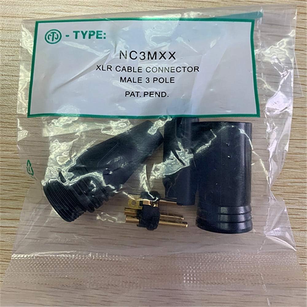 Davitu Electrical Equipments Supplies - 60Pcs/lot NC3MXX For NEUTRIK Male A set 3 Pin XLR Connector withe Black or Silver gold plated - (Color: Black)