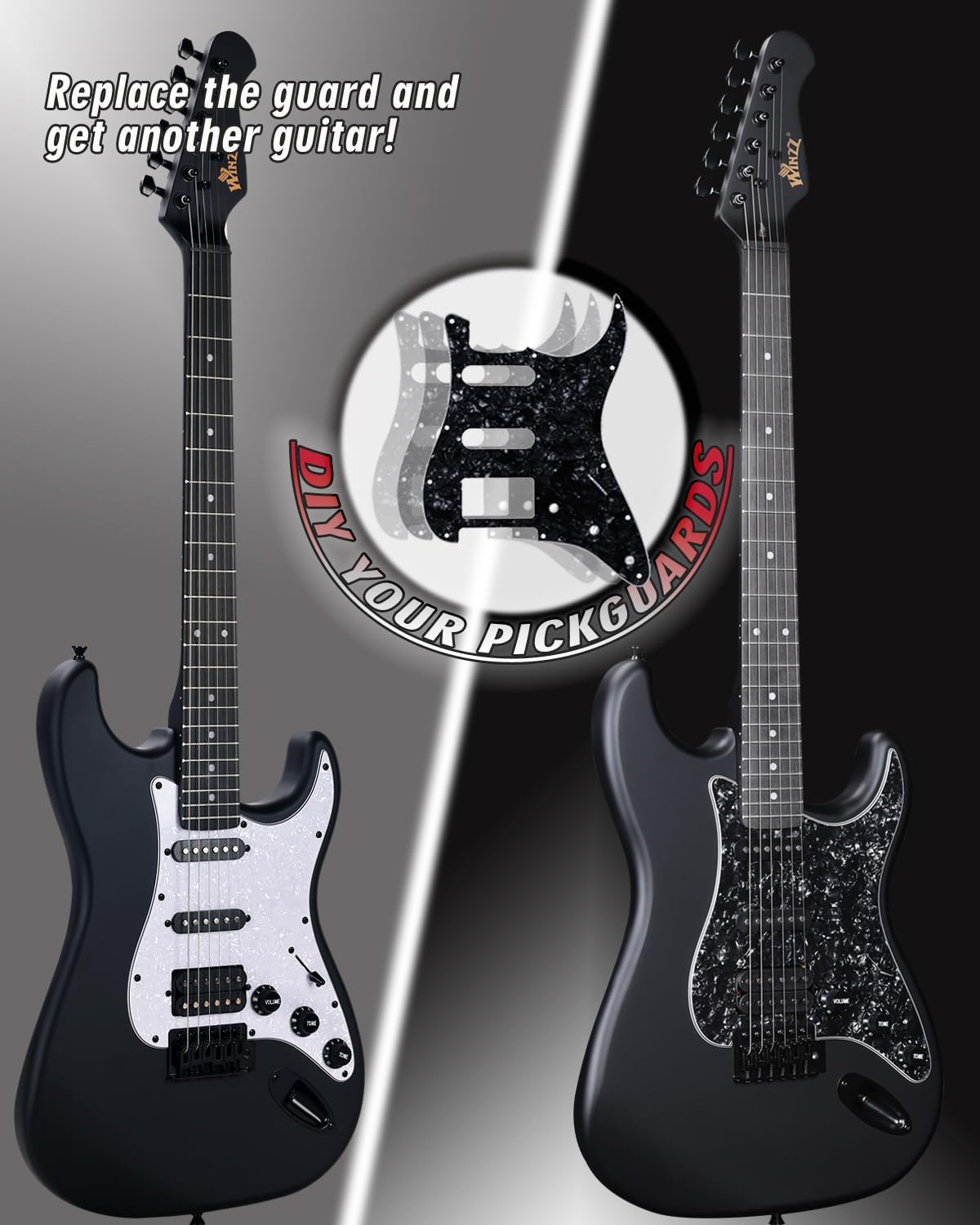 Winzz Adult Electric Guitar 4/4 Full Size, HSS Pickup, Guitar Electric ST for Beginners Starter Pack with 12 Accessories, Ideal Kids Electric Guitar Kit 12+ Years (39