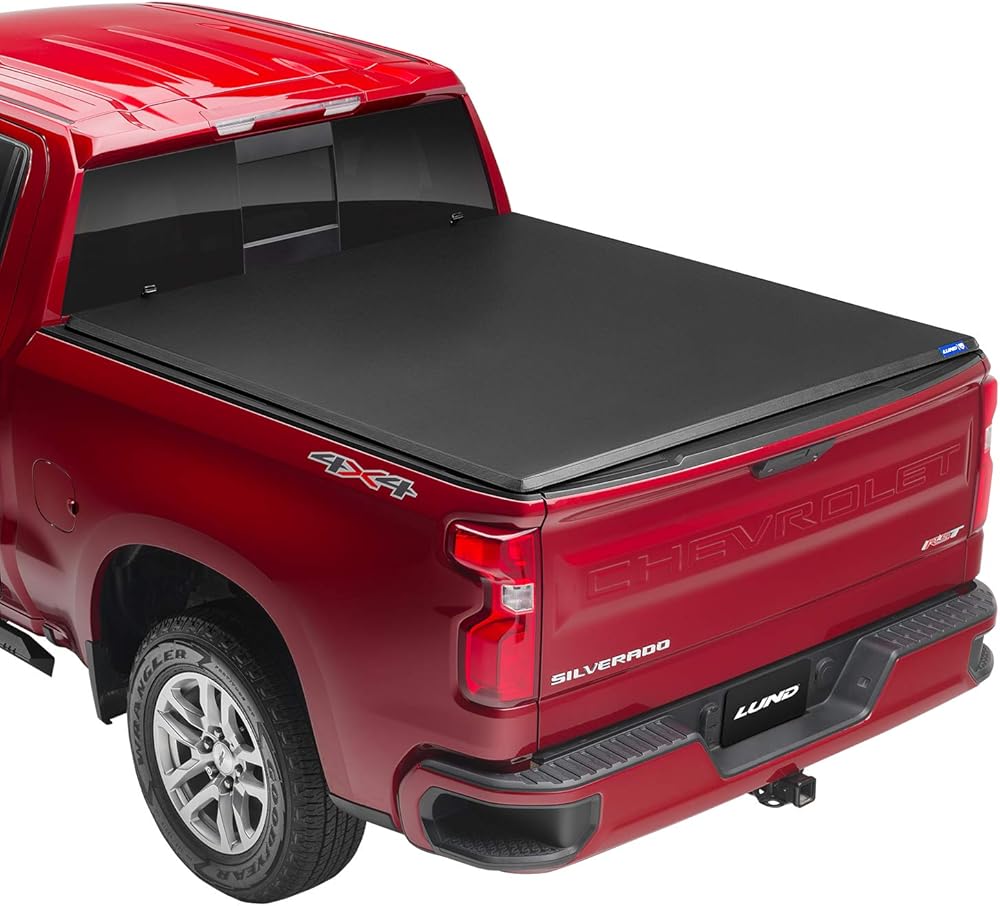 Lund Hard Tri-Fold Hard Folding Truck Bed Tonneau Cover | 969453 | Fits 2005 - 2021 Nissan Frontier (with factory side bed rail caps only) 6' 1