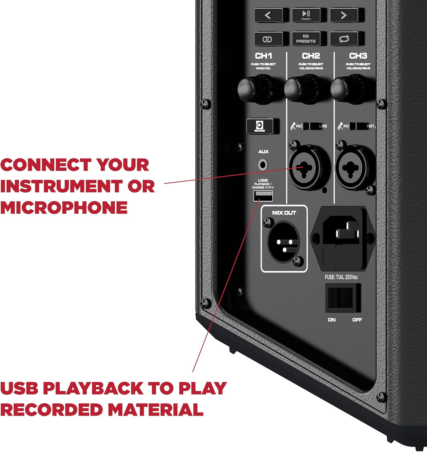 Ion Audio Trouper 100 - Battery Powered Portable Bluetooth Speaker with Rechargeable Battery, Multi-Channel Mixer and FM Radio, 100W (Renewed)