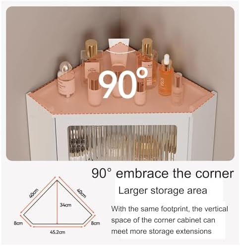 Small Corner Medicine Cabinet, Bathroom Cabinet Wall Mount with Glass Doors, Bathroom Wall Cabinet Over The Toilet, Compact Hanging Cabinet for Bathroom Kitchen Laundry Room Dormitories(Tran