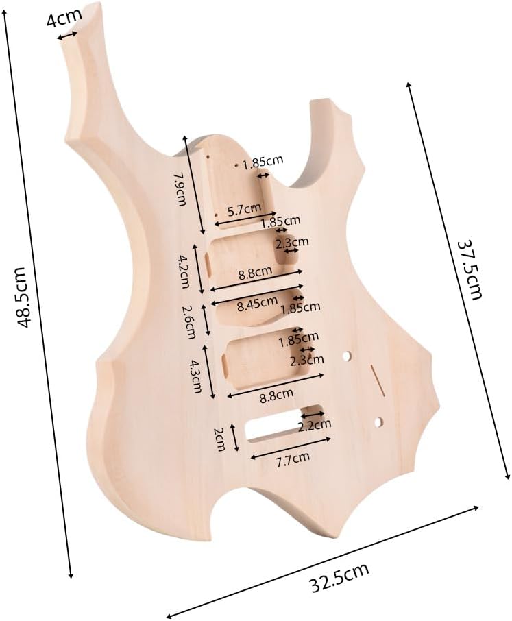 body,HUIOP guitar body unfinished,DIY Electric Guitar Unfinished Body Guitar Barrel Blank Wooden Guitar Body Replacement Parts