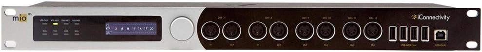 iConnectivity mioXL MIDI Interface with 4x MIDI Cable Male to Male Cable 10' Bundle