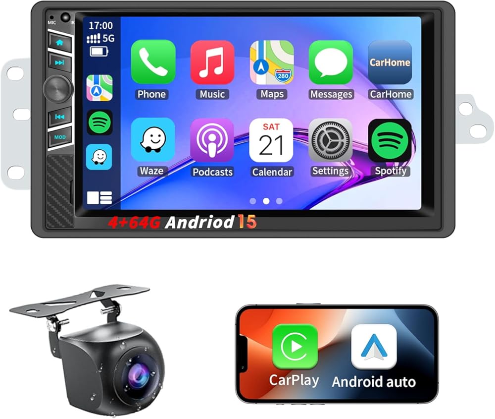 4G+64G Android 15 Car Radio for 2003 2004 2005 2006 Chevrolet Chevy Silverado Impala Tahoe GMC Sierra Yukon, 7