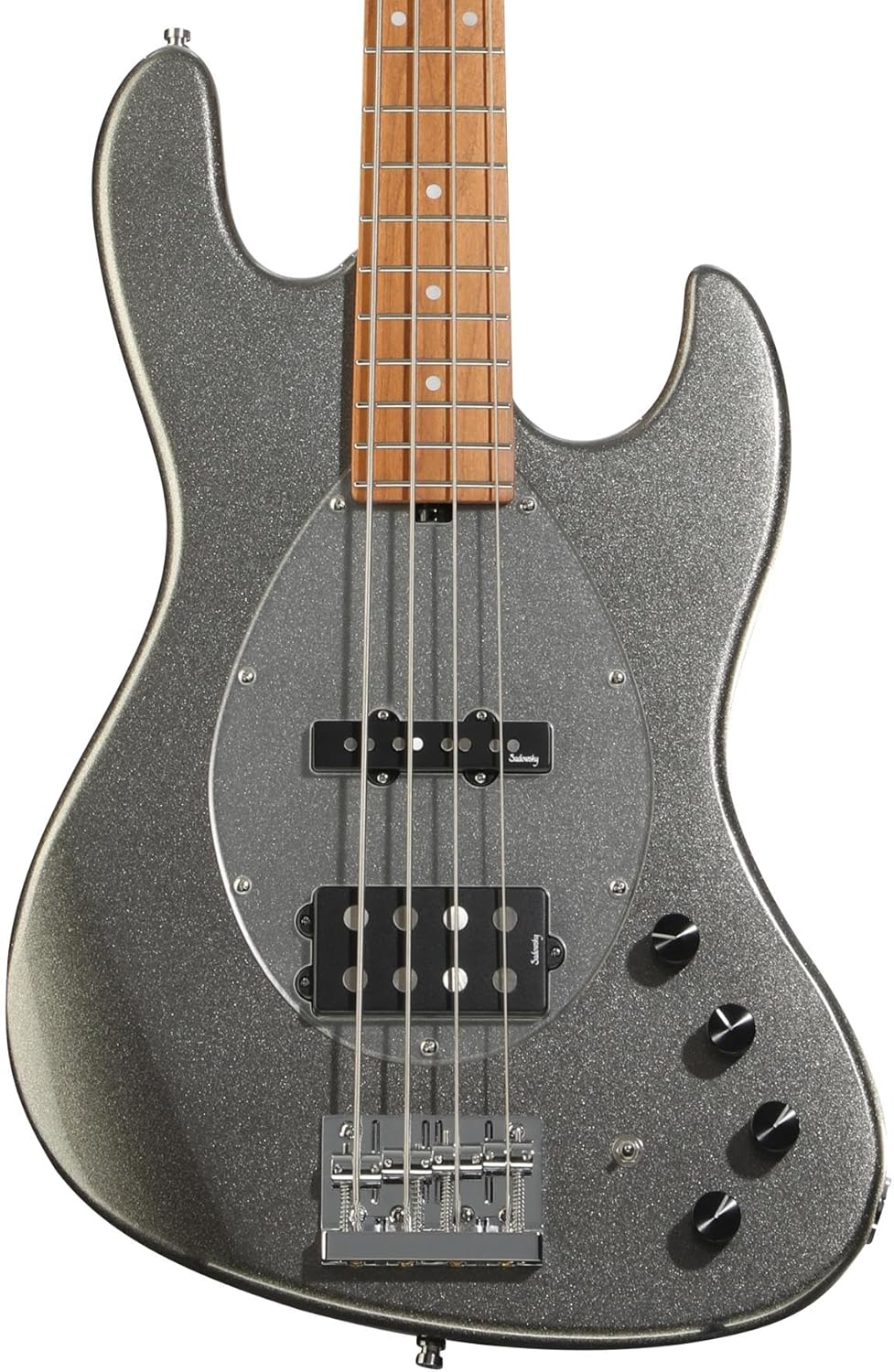 Sadowsky MetroExpress Vintage M/J Bass Guitar - Solid Silver Metallic, Roasted Maple Fingerboard