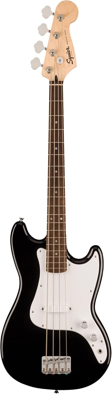 Fender Squier Sonic Bronco Bass Guitar - Black Bundle with Rumble 15 Bass Amplifier, Cable, Tuner, Strap, and Austin Bazaar Instructional DVD