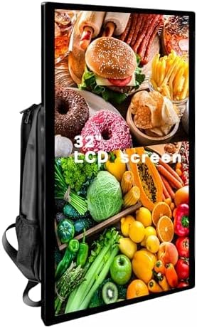 27/32 inch LCD Ads Backpack,4G+32G,TouchScreen,APP Wireless Screen Projection,Human Walking Bag Digital Billboard (32 inches Screen+4G RAM +32G)