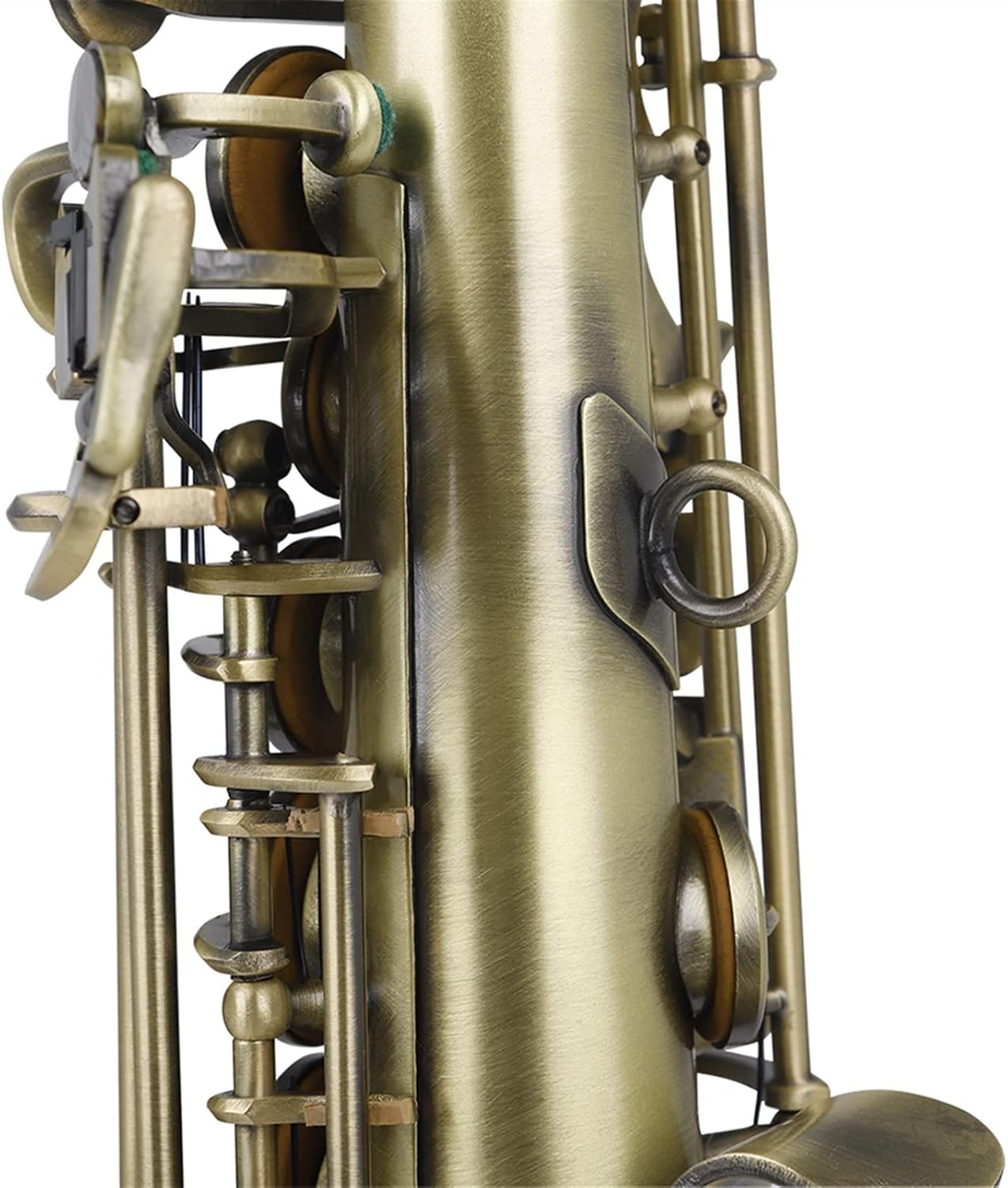 Sax Beginners Kit Cyan Bronze Straight Bb Saxophone Lacquered Gold Carve Pattern Woodwind Instrument with Case Reed Cleaning Brush Cloth Wind Instrument