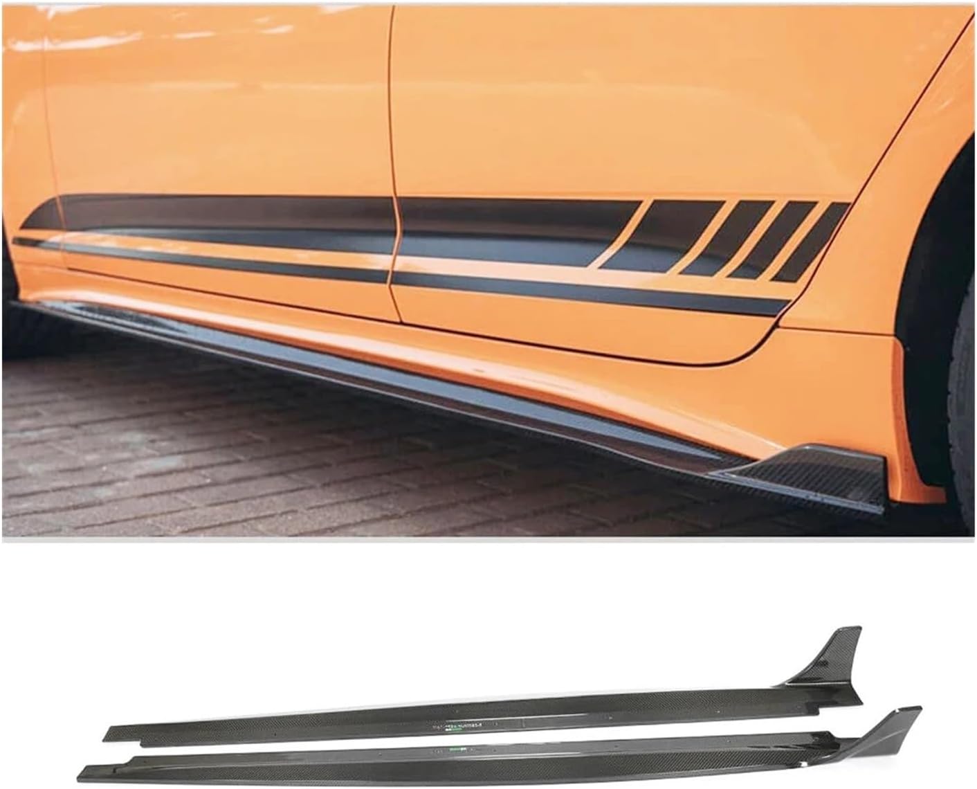 TiLeze Car Bodykit Bumper Side Skirts Dry Carbon Fiber Side Skirts Extension Lips Aprons Compatible with A5 S5 4Door Sedan B9.5 2020-2023