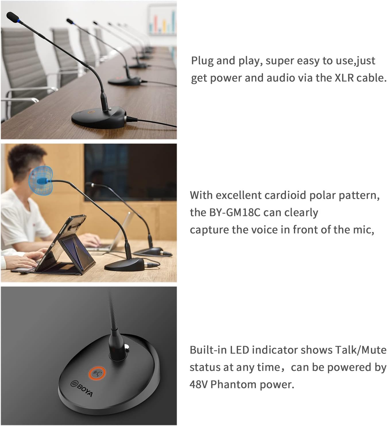 BOYA Desktop Gooseneck Condenser Microphone 18