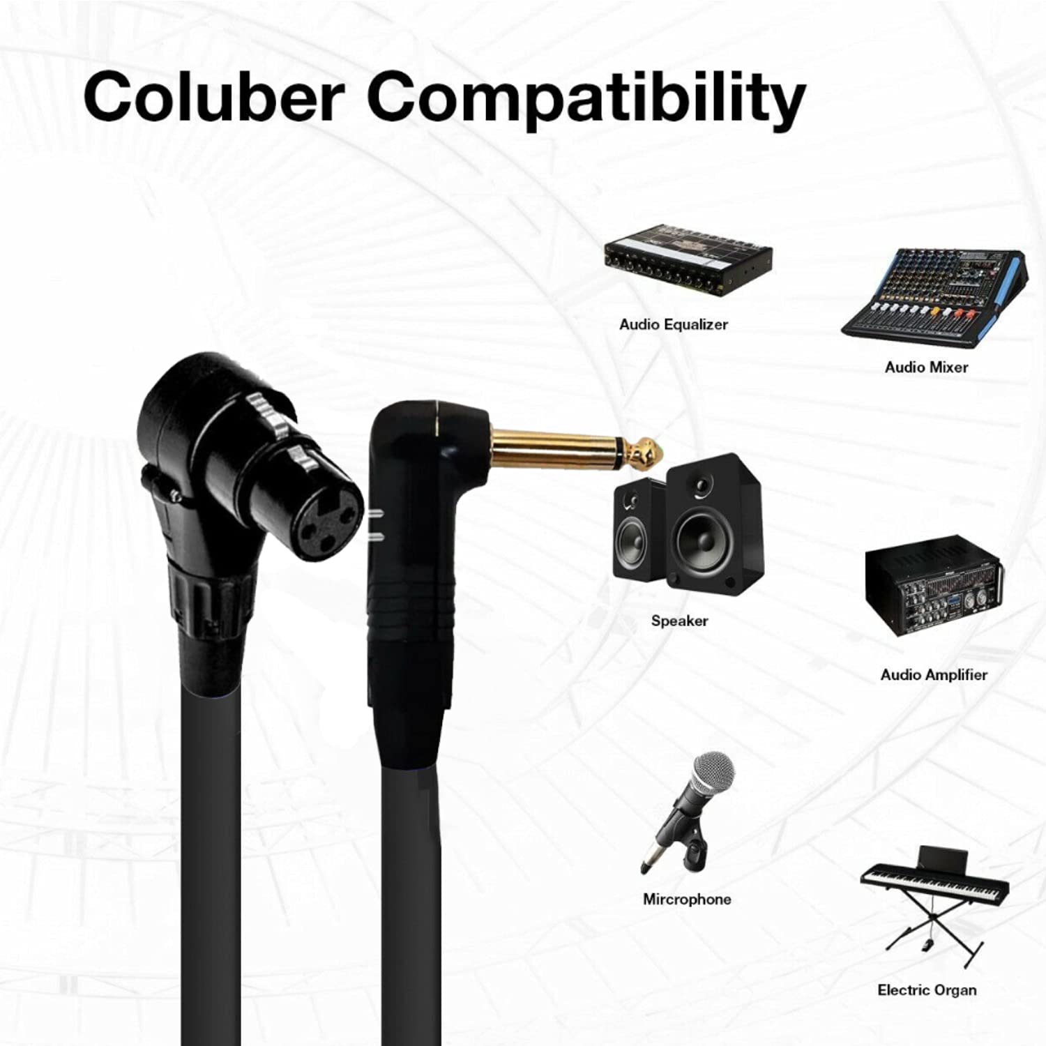 COLUBER CABLE Right Angle XLR Female to Right Angle 1/4