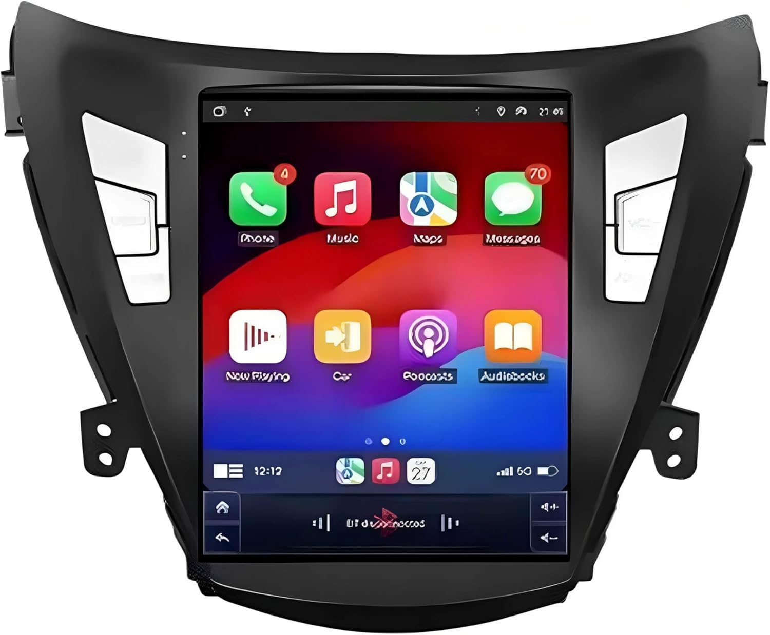 Rolax 10.4 inch Android 15 Carplay Compatible for Hyundai Elantra 2011-2013 2014-2016 Car Radio Multimedia Stereo GPS Navigation DSP 4G LTE QLED Bluetooth WiFi Wireless Backup Camera SWC