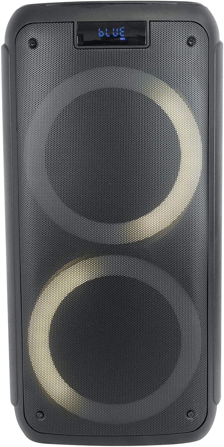 Rockville Rock Party 8 Dual 8-in Battery Powered Portable Bluetooth Speaker, Built-in LED Lights, USB, SD, Mic Input, TWS Wireless Linking, for Home, Outdoor, and Party Use, 2 Piece