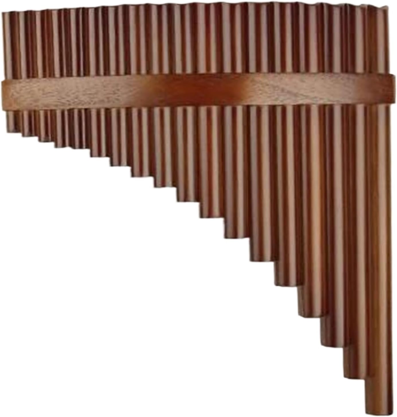 Brown F Key Pan Flute 18 Pipes Pan Pipes Woodwind Instrument Chinese Traditional Musical Instrument (Color : Left-hand)