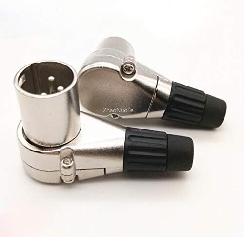 Davitu Electrical Equipments Supplies - 8pcs Copper Core Bent Three Core Audio Cable XLR Connector Is Easy To Soldered 90 Degree Screw XLR Male and Female Right Angle - (Insert Type: Female)