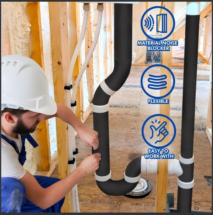 Mass Loaded Vinyl 1Lb, Flexible MLV Sound Insulation for Pipes, Curtains, and Automobiles Soundproofing - Sound Barrier - 3 x 10 ft (Covers 30 Sf) - Made in USA