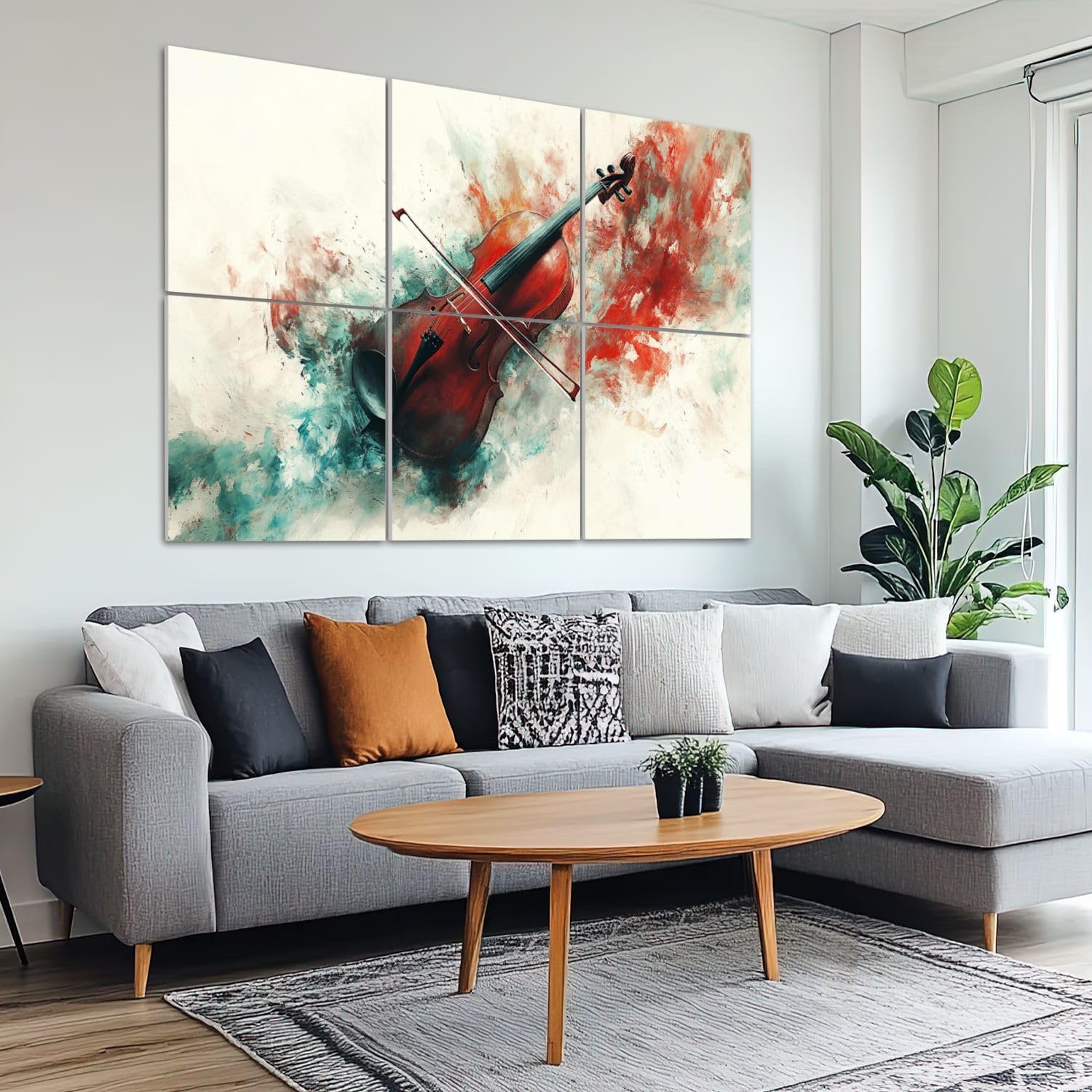 6 Pack Art Acoustic Panels Sound Absorbing Music Graffiti Poster Cello Instrument Colorful Studio Musical Violin Decorative Soundproof Wall Panels Self Adhesive for Recording Studios Office 72