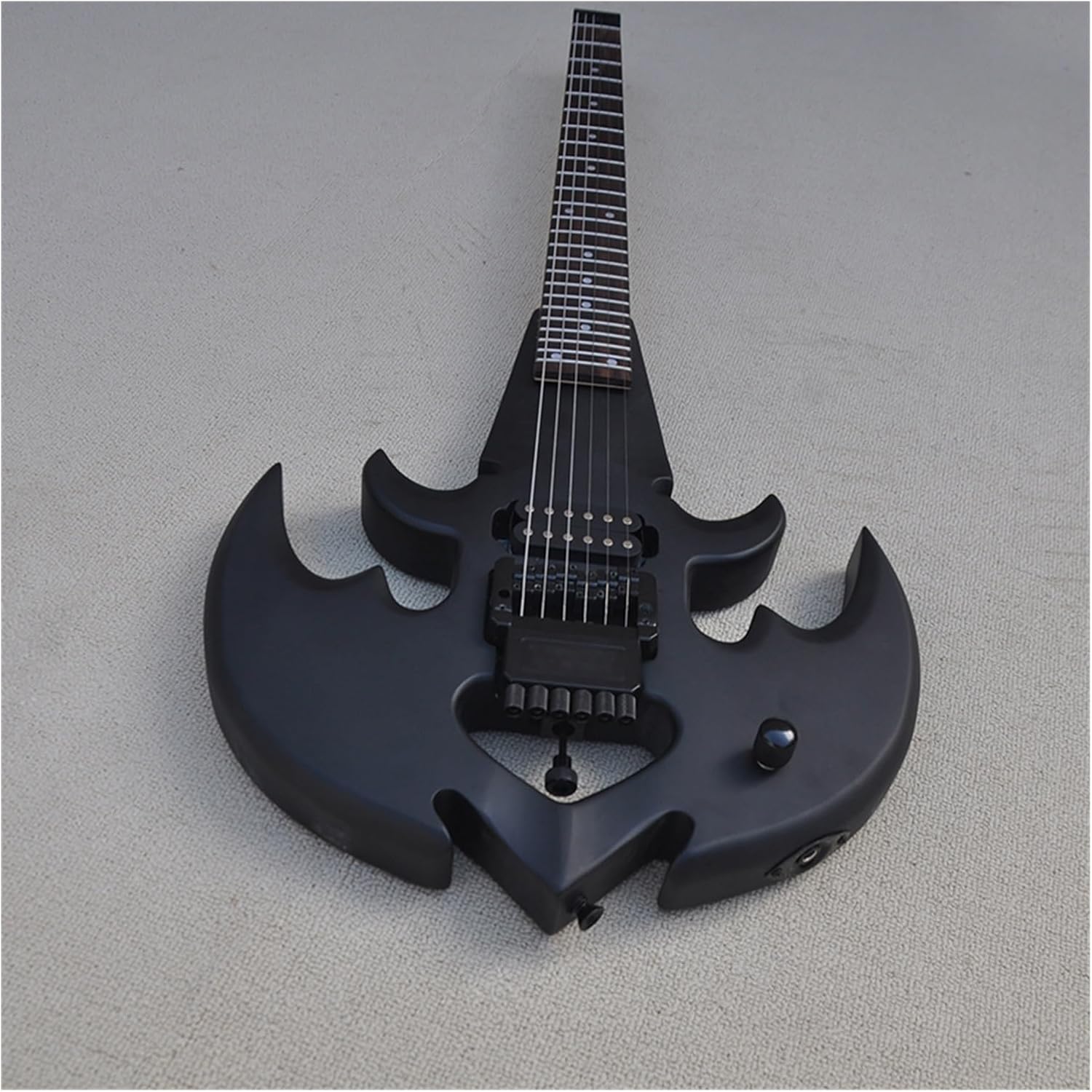 VENEKA Headless Electric Guitar Black Matte 6 Strings Unusual Headless Electric Guitar with Rosewood Fretboard 24 Frets