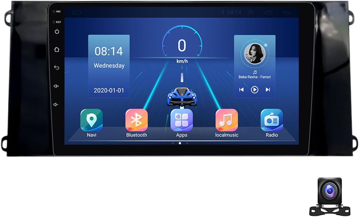 9 Inch Double DIN Car Stereo with Bluetooth MP5 Player, Touchscreen Android Car Radio GPS Navi for Ford New Era Transit Pro 2021~2022 with Mirror Link, FM/AM, Steering Wheel Control