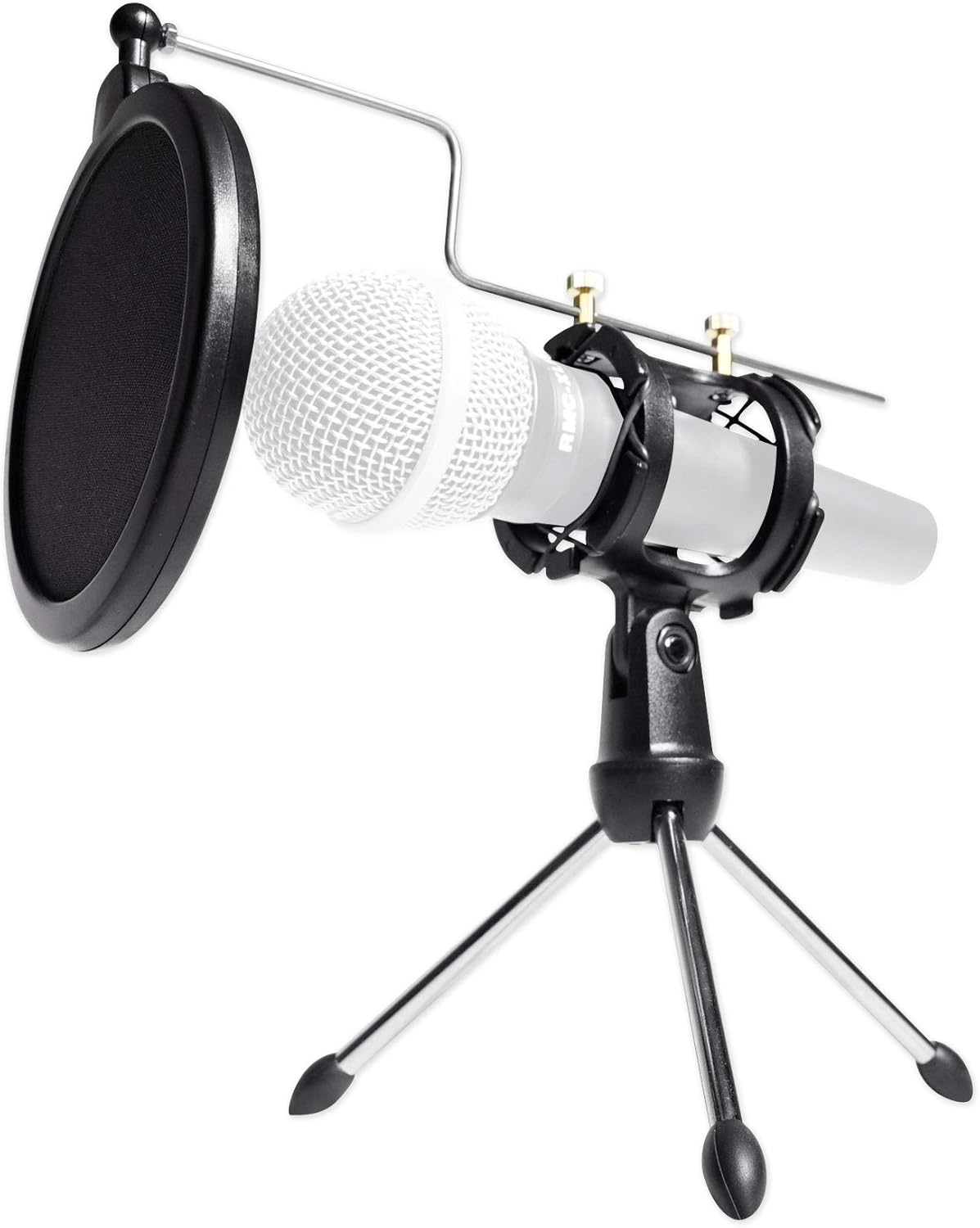 Rockville R-TRACK 2x2 Bundle: USB recording interface 24 Bit 192 kHz, (2) RMC-XLR dynamic mics, (2) PRO-M50 headphones, (2) RTMS21 desktop stands, RHPA4 headphone amp, 3 ft TRS cable, 9-items