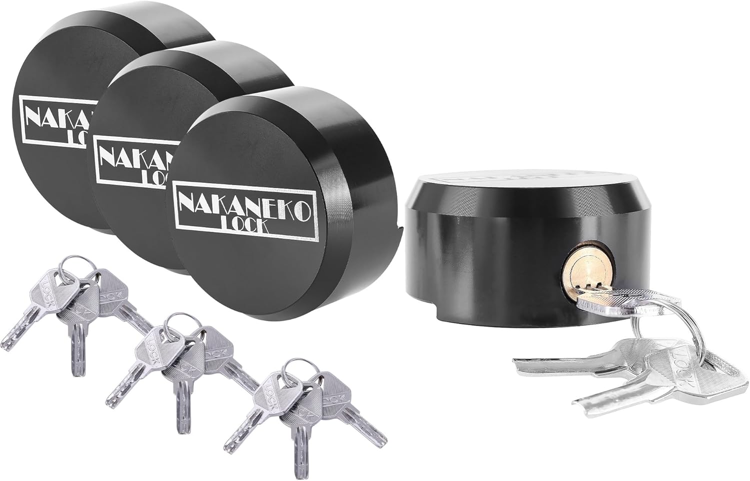 4 Pack Puck Lock Padlock Without Keyed Alike Hidden Shackle Heavy Duty Door Locks Anti-Theft 2-7/8