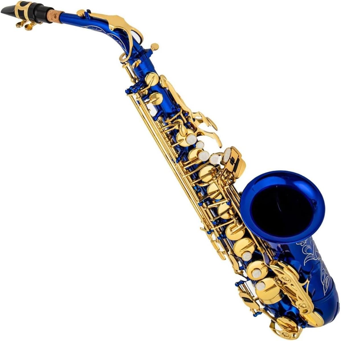 Alto Saxophone Wind Instrument Beginner Adult Professional Performance Grade Saxophone Full Set Of Accessories (Color : Blue)