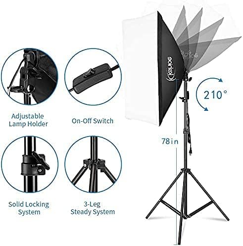 Photography Lighting Kit, 6.5x10feet/2x3m Backdrops Stand Support System, 5 in 1 reflectors, 1600w 5500k Umbrellas Softbox Continuous Lighting Kit for Portrait, Product and Video Shooting